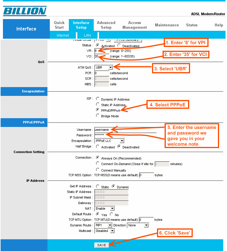 settings page screenshot