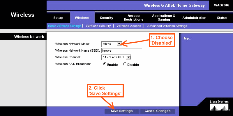 wireless disabled screenshot