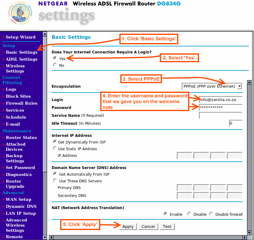 basic settings screenshot